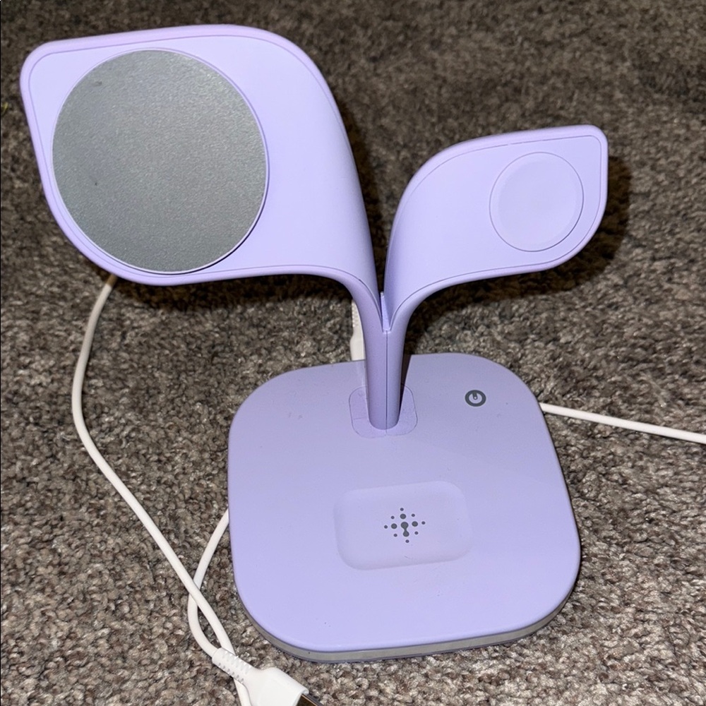Purple Dual-Leaf 3-in-1 Wireless Charger